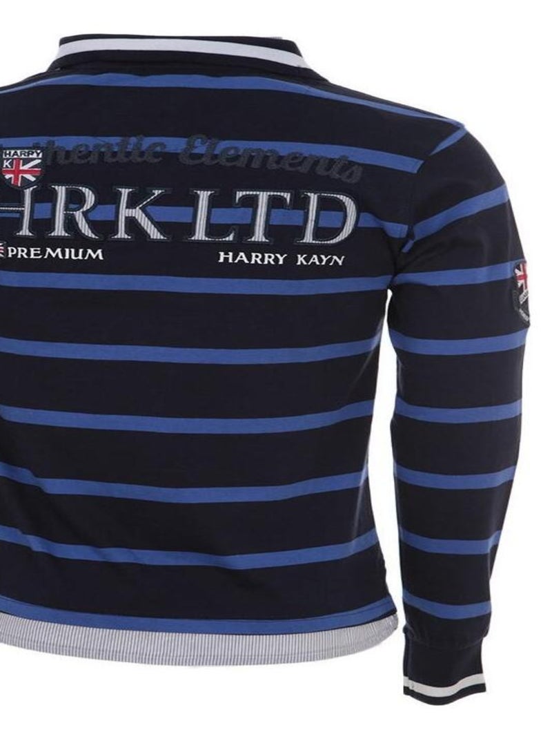 Polo manches longues garçon ECALAORI - HARRY KAYN Bleu marine - Kiabi
