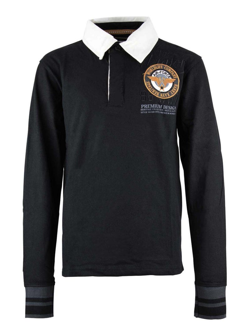 Polo manches longues garçon ECANOPE - HARRY KAYN Noir Noir - Kiabi