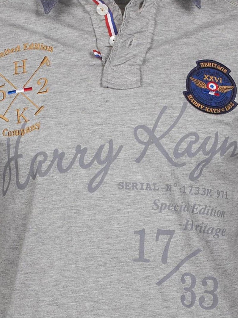 Polo manches longues garçon ECAZBI - HARRY KAYN Gris - Kiabi