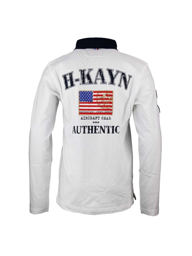Polo manches longues garçon ECEGAM - HARRY KAYN Blanc - Kiabi