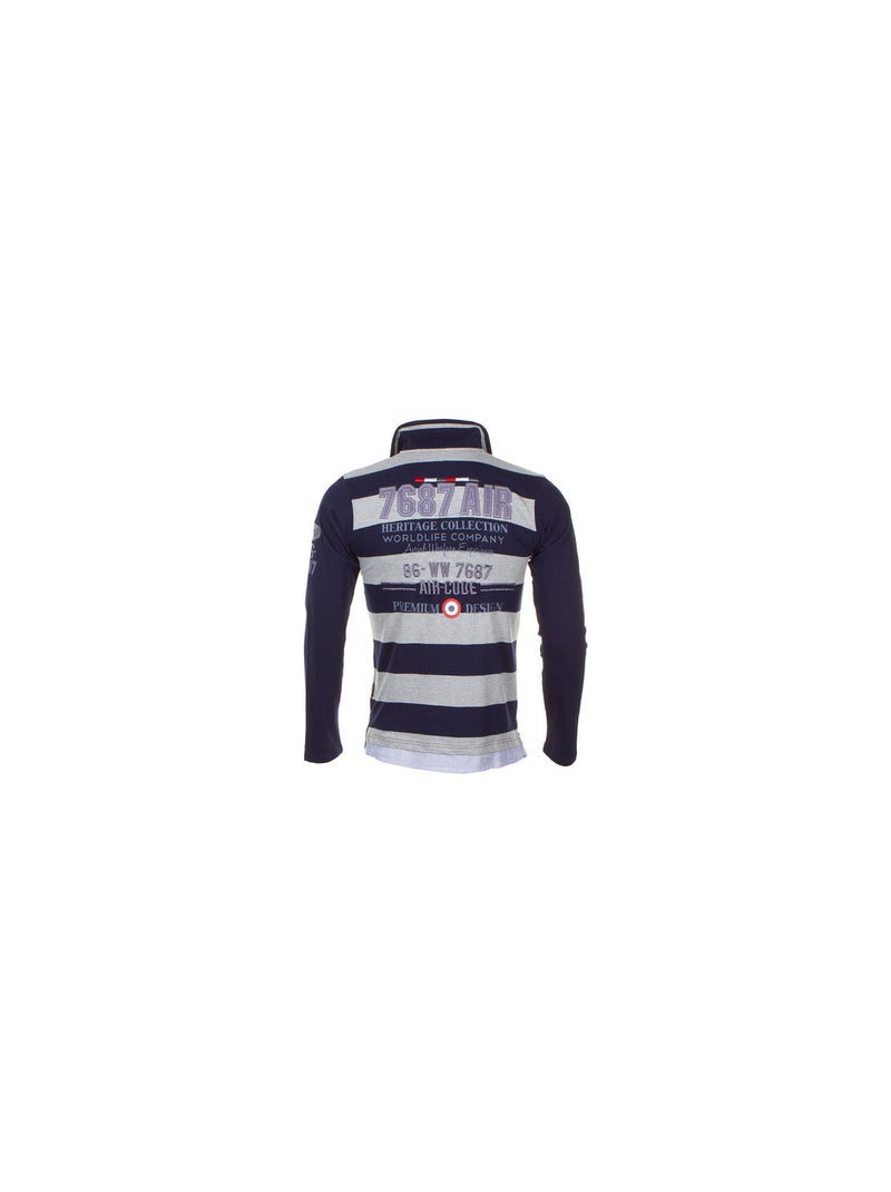 Polo manches longues garçon ECHAGOR - HARRY KAYN Noir Bleu marine Gris - Kiabi