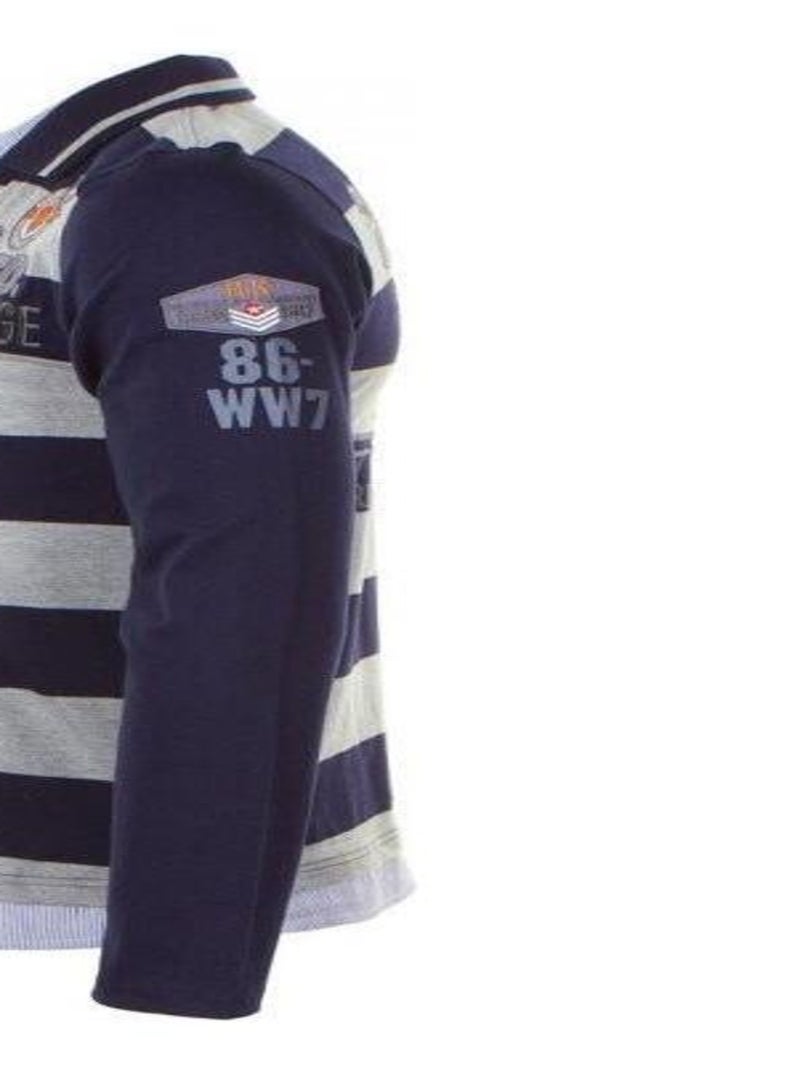 Polo manches longues garçon ECHAGOR - HARRY KAYN Noir Bleu marine Gris - Kiabi