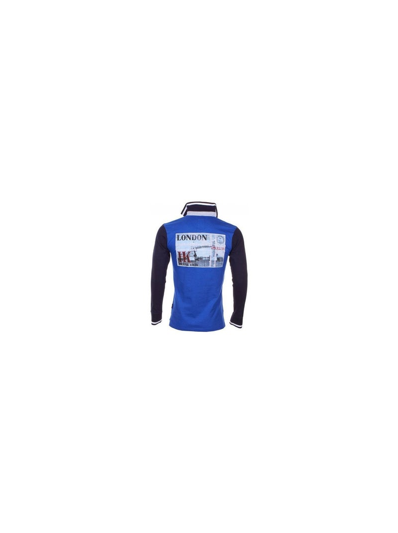 Polo manches longues garçon ECREOR - HARRY KAYN Bleu - Kiabi