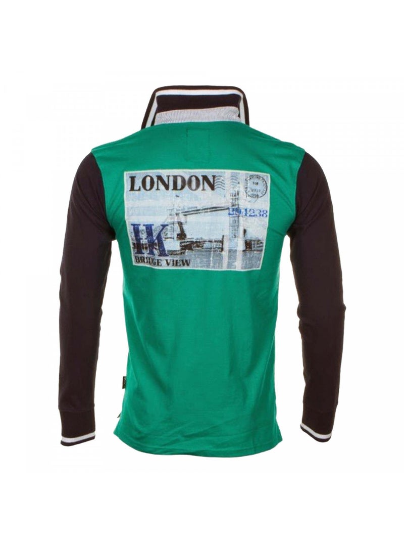 Polo manches longues garçon ECREOR - HARRY KAYN Vert - Kiabi
