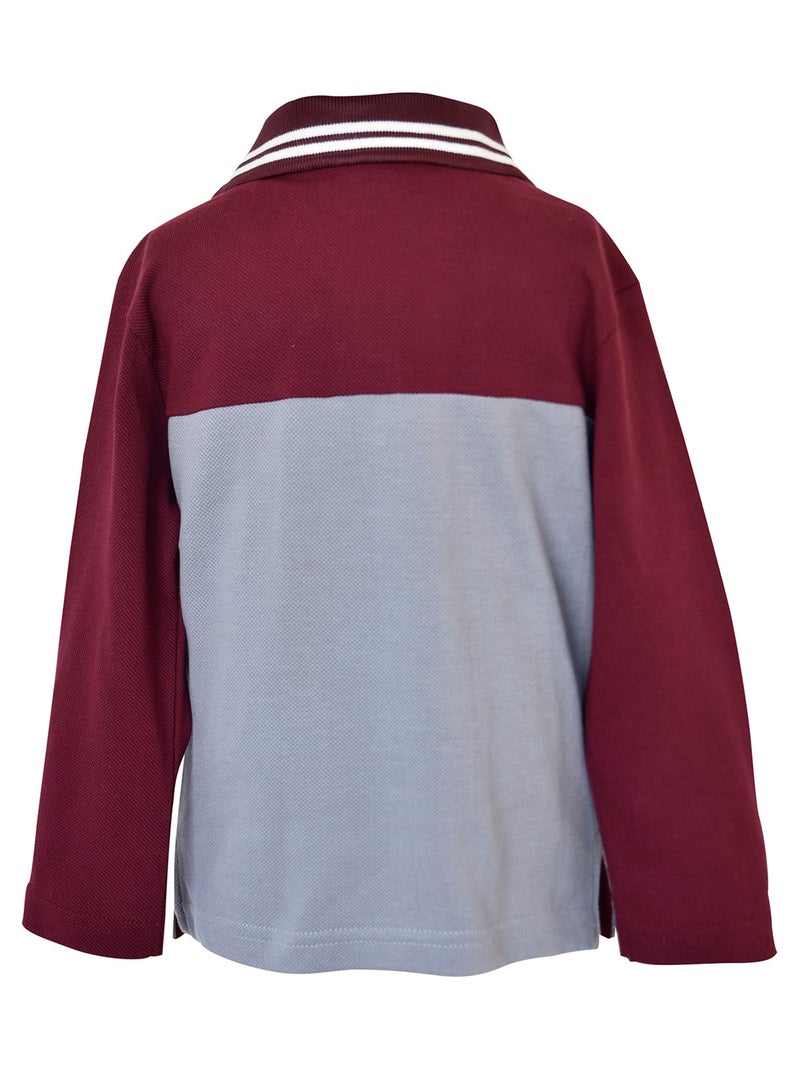 POLO MANCHES LONGUES GARCON GRIZZLIS Gris - Kiabi