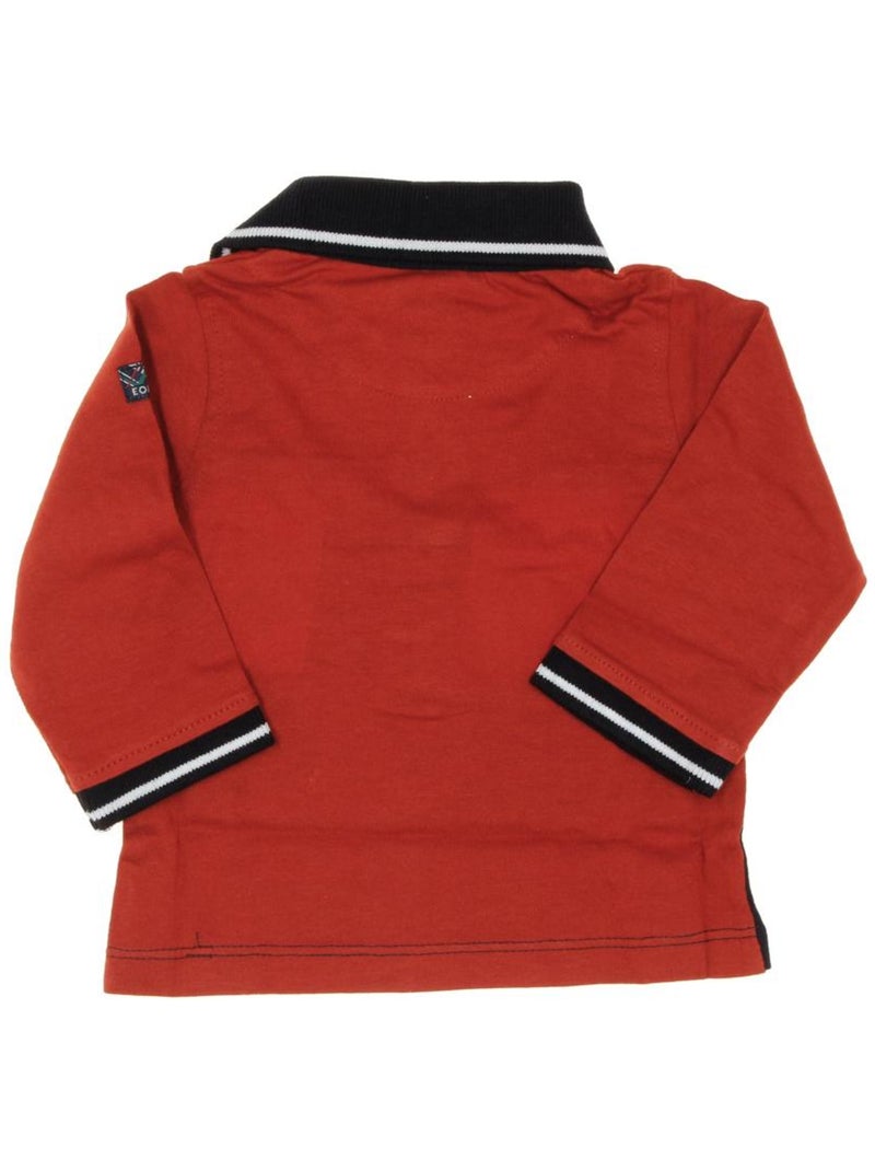 Polo Manches Longues Garçon Marron tabac - Kiabi