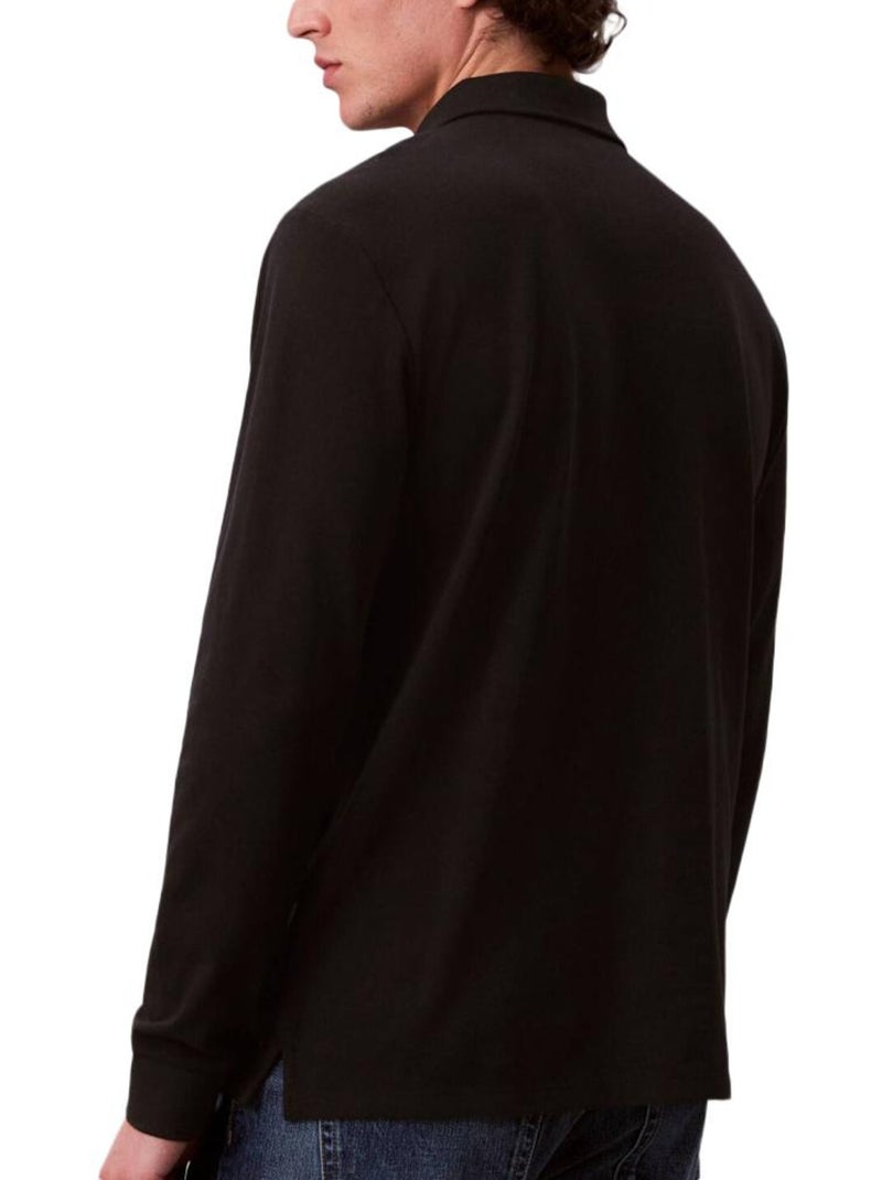 Polo Manches longues Homme Calvin Klein Casual Pique Noir - Kiabi