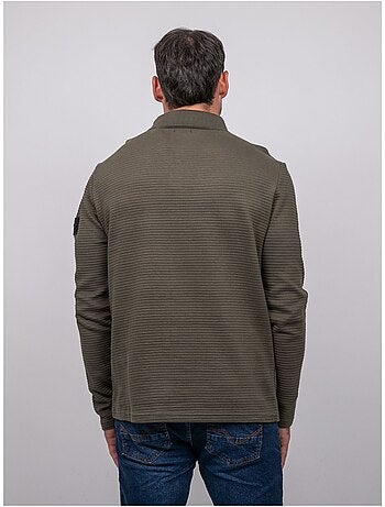 Polo manches longues maille gaufrée coton parlito