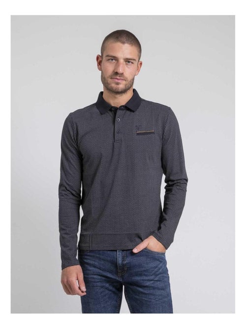Polo manches longues motifs pur coton POXERO - Kiabi