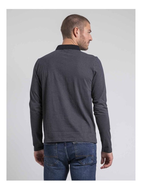 Polo manches longues motifs pur coton POXERO - Kiabi
