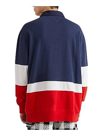 Polo manches longues motif/style blocs de couleurs - tommy hilfiger