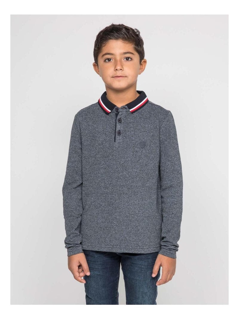 Polo manches longues PANDORA-J Bleu marine - Kiabi