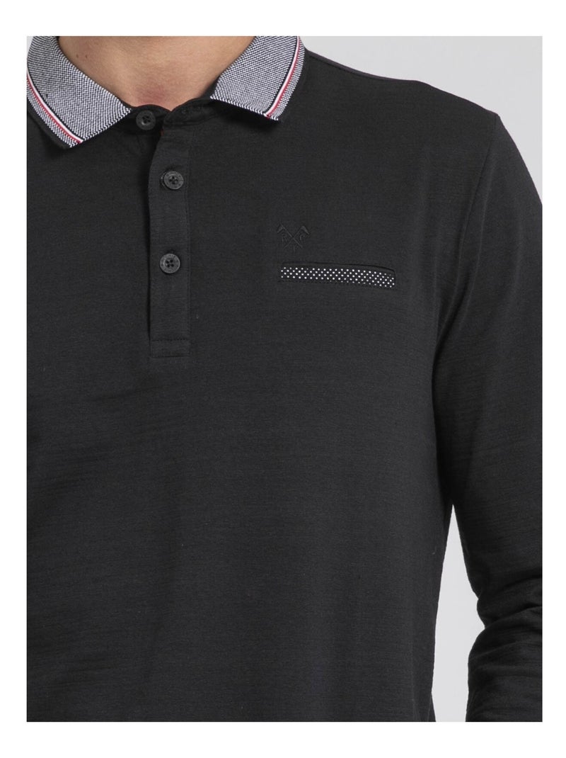 Polo manches longues PARILAKO Noir - Kiabi