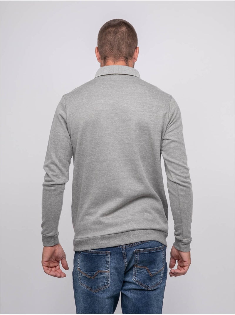Polo manches longues pilocook Gris - Kiabi