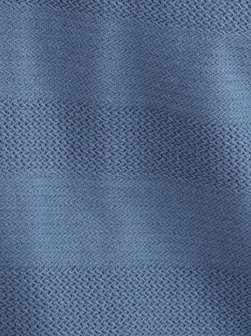 Polo manches longues pur coton - Damart Bleu - Kiabi