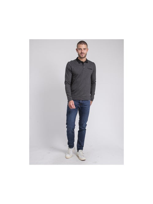 Polo manches longues pur coton PAGNY - Kiabi