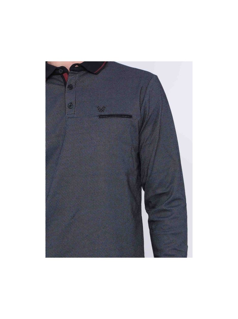 Polo manches longues pur coton PALFRED Noir - Kiabi