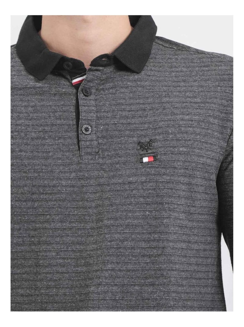 Polo manches longues pur coton PINSAC Noir - Kiabi