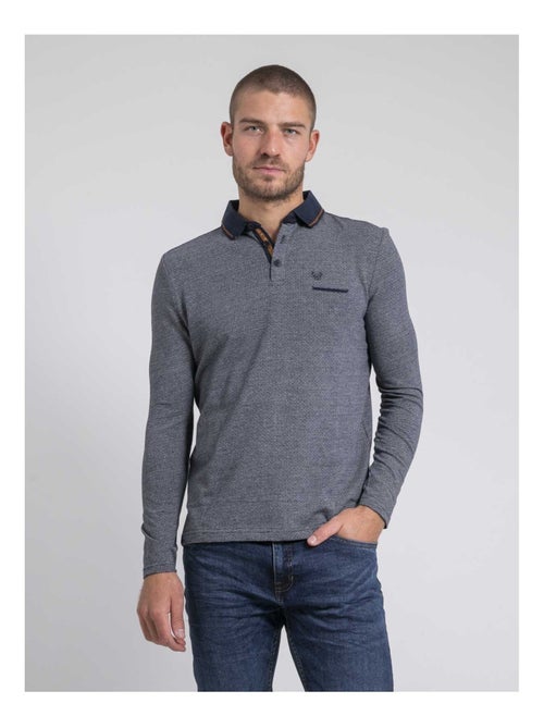 Polo manches longues pur coton PIVALMOX - Kiabi
