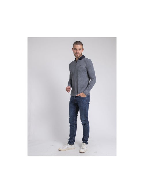 Polo manches longues pur coton PIVALMOX - Kiabi
