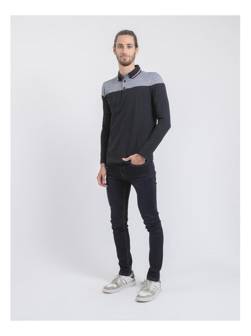 Polo manches longues pur coton POGAME - Kiabi