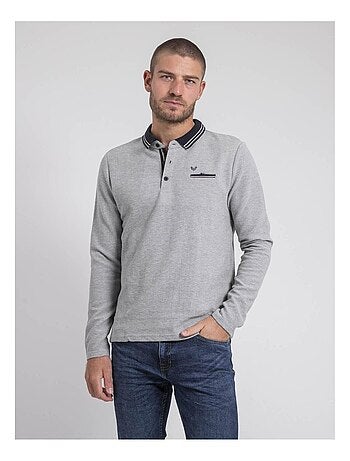 Polo manche discount longue homme kiabi