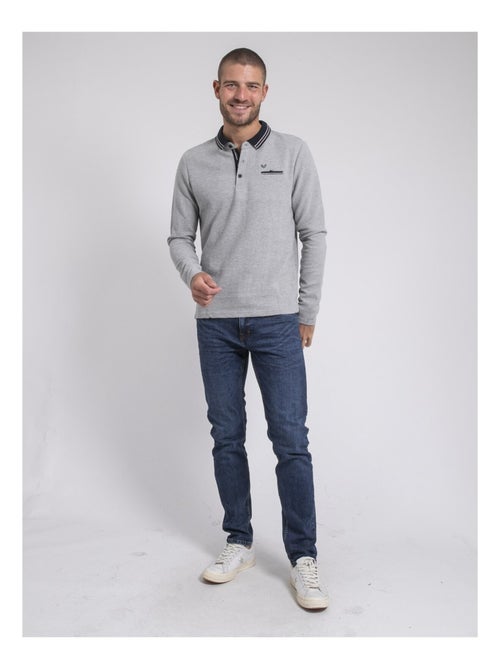Polo manches longues pur coton POMEDUSE - Kiabi