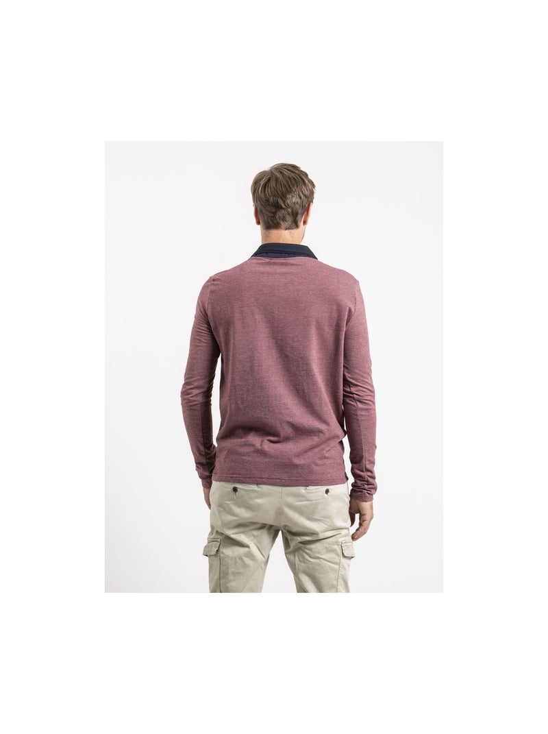 Polo manches longues pur coton POUMIX Bordeaux - Kiabi