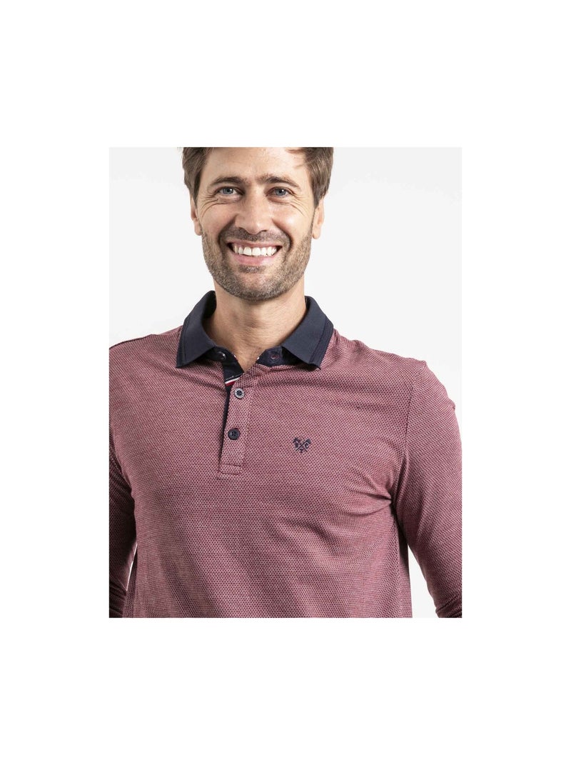 Polo manches longues pur coton POUMIX Bordeaux - Kiabi