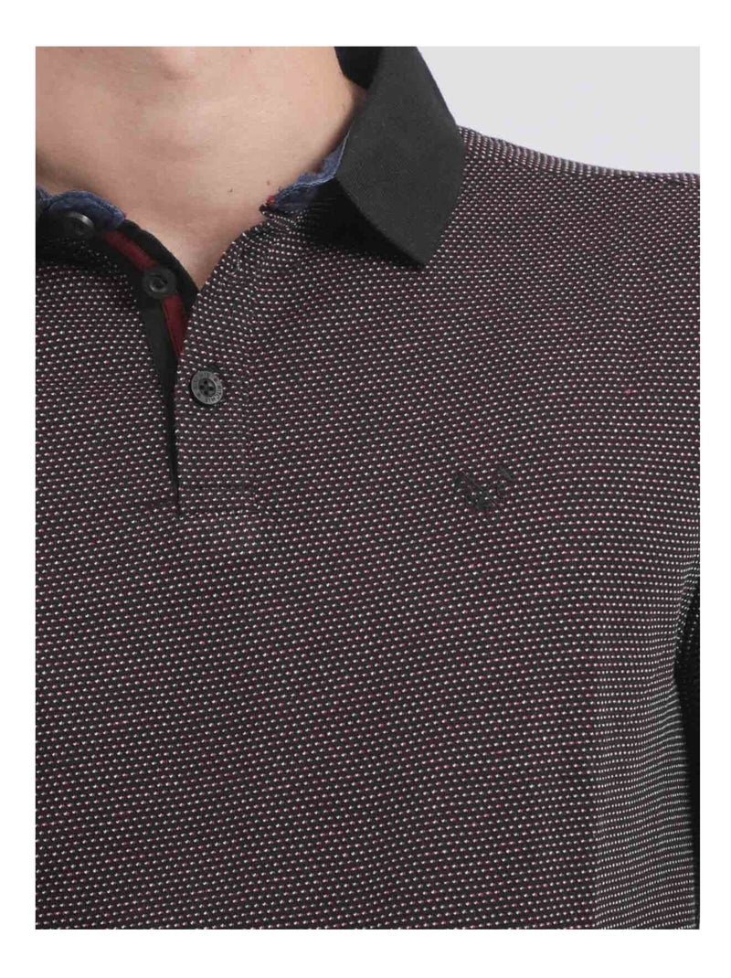 Polo manches longues pur coton PRALONG Noir - Kiabi