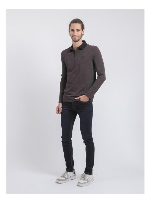 Polo manches longues pur coton PRALONG - Kiabi