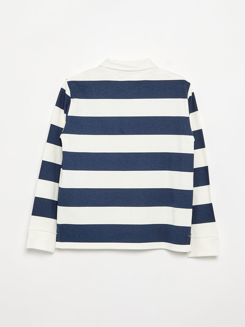 Polo manches longues rayé - collection facile à enfiler Bleu - Kiabi