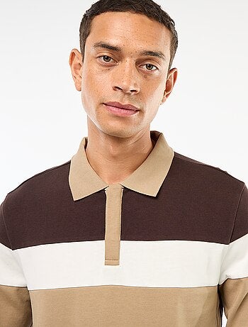 Polo manches longues style rugby esprit colorblock
