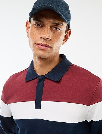 Polo manches longues style rugby esprit colorblock