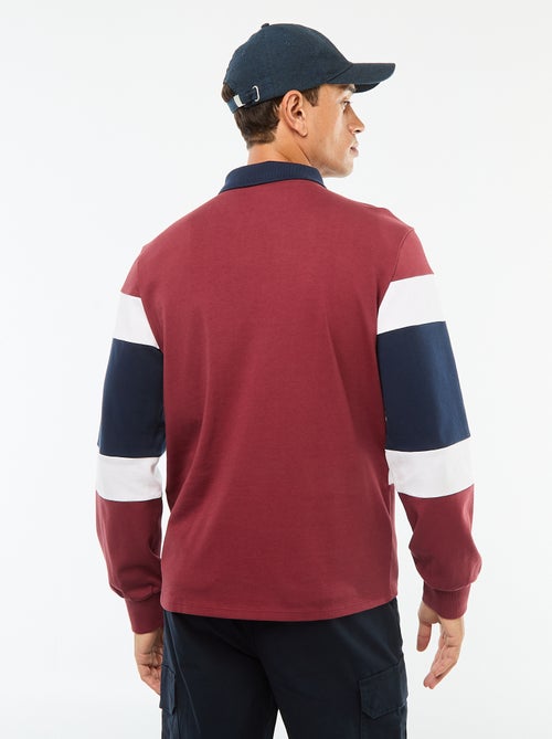 Polo manches longues style rugby esprit colorblock - Kiabi