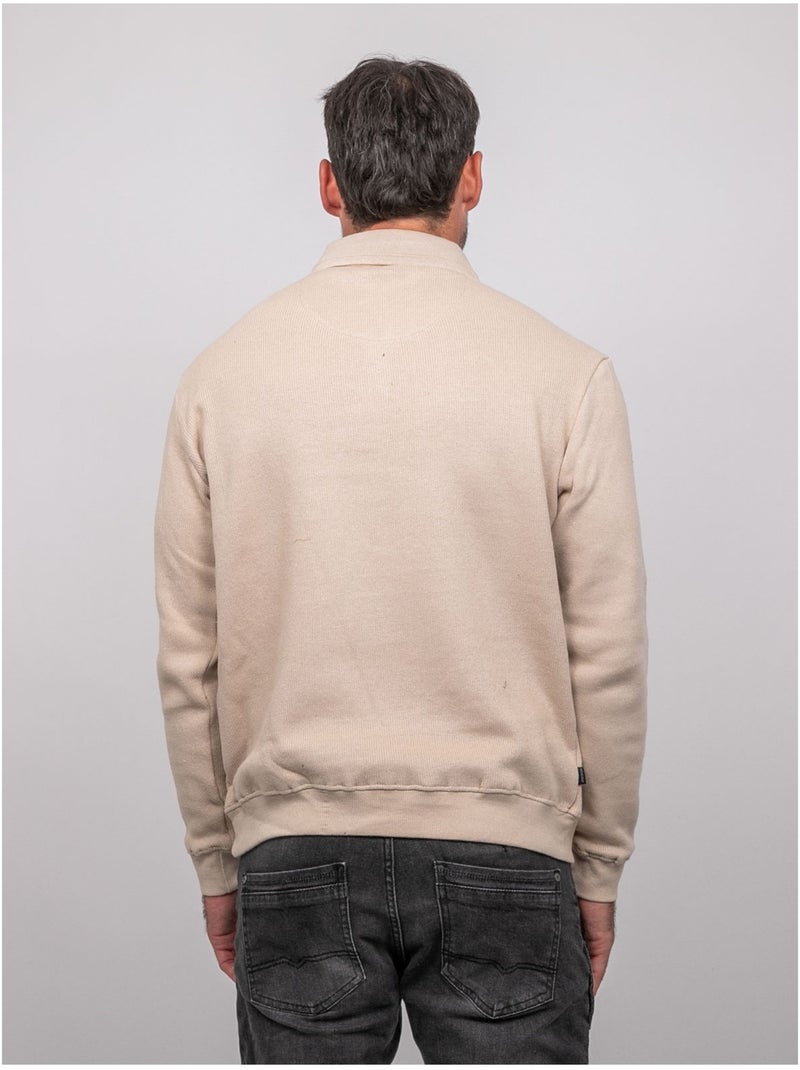 Polo manches longues wiritix Beige - Kiabi