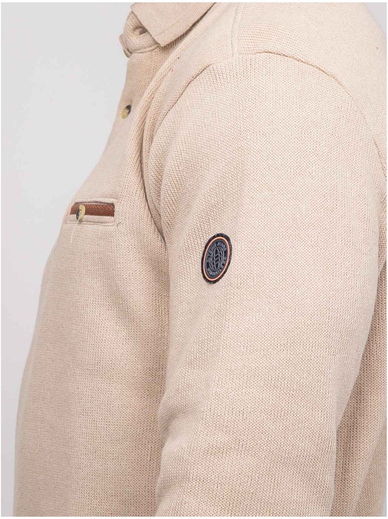 Polo manches longues wiritix Beige - Kiabi