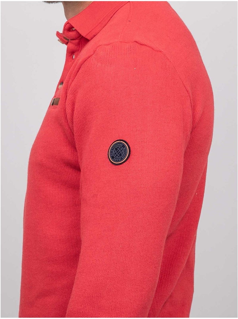Polo manches longues wiritix Rouge - Kiabi