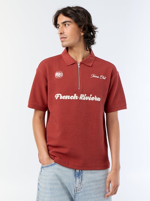 Polo matière fantaisie à manches courtes - Kiabi Polo matière fantaisie à manches courtes - Kiabi