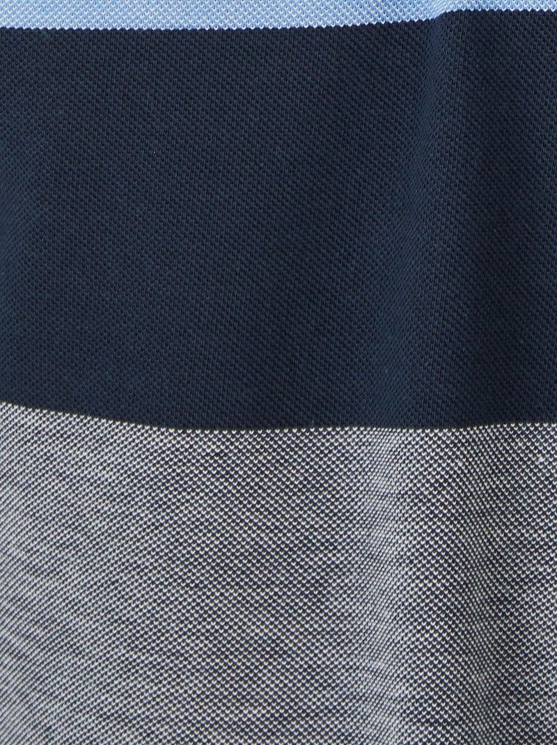 Polo mélange coton - Damart Bleu - Kiabi
