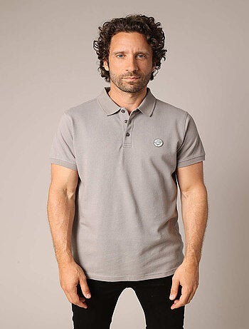 Polo micro-imprimé avec col en maille plate 'Deeluxe'