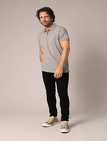 Polo micro-imprimé avec col en maille plate 'Deeluxe'