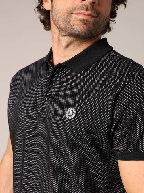 Polo micro-imprimé avec col en maille plate 'Deeluxe' - Kiabi