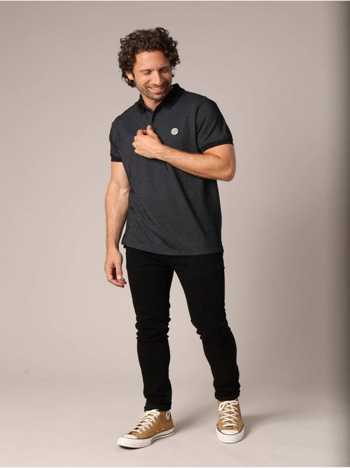 Polo micro-imprimé avec col en maille plate 'Deeluxe' - Kiabi