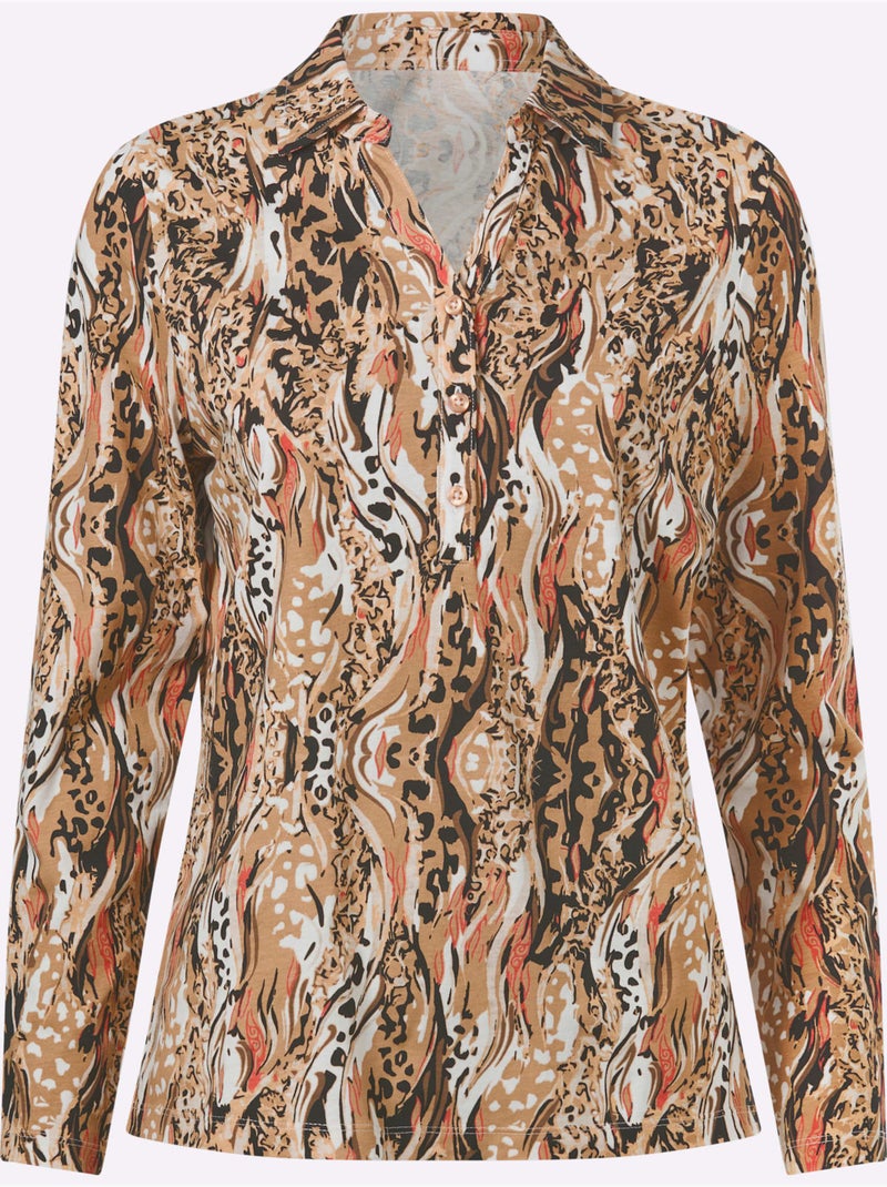 Polo Motif Animal Tendance - Taille Standard - Moda Vilona Terre cuite - Kiabi