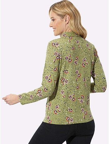 Polo motif floral discret - taille standard - moda vilona