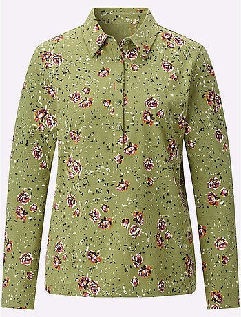 Polo motif floral discret - taille standard - moda vilona