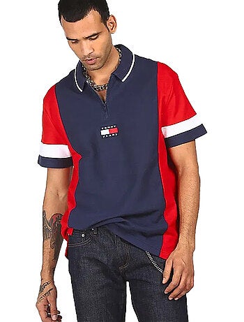 Polo motif/style blocs de couleurs - tommy hilfiger