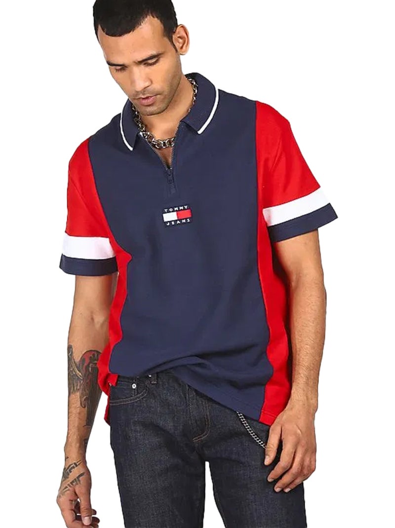 Polo motif/style blocs de couleurs - tommy hilfiger Noir Bleu marine - Kiabi