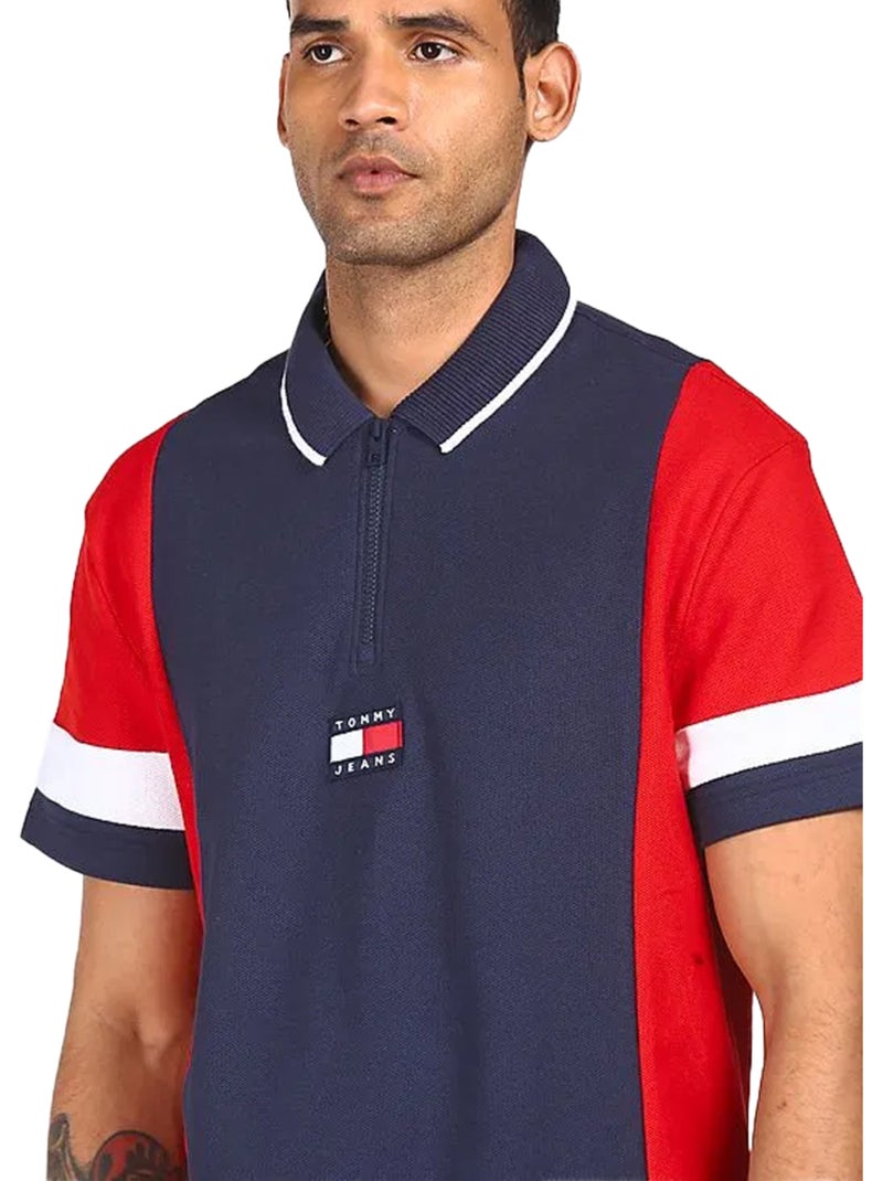 Polo motif/style blocs de couleurs - tommy hilfiger Noir Bleu marine - Kiabi